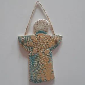 Turkusowy aniołek - płaski